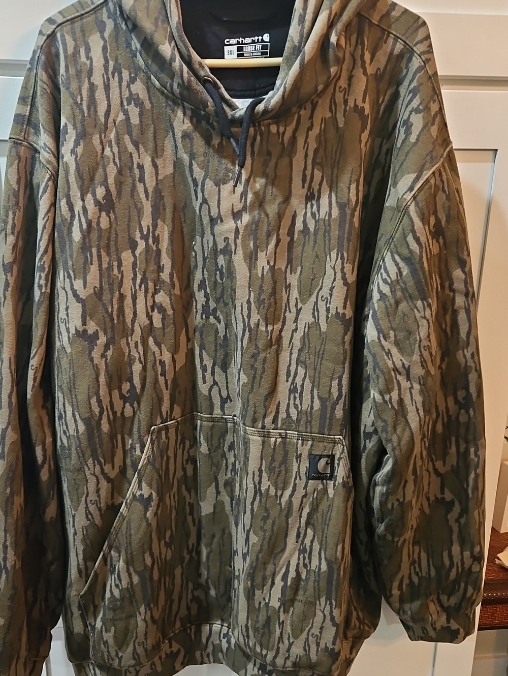 Carhartt Camouflage Hooded Work Sweatshirt in Olive and Brown Great For The Wood